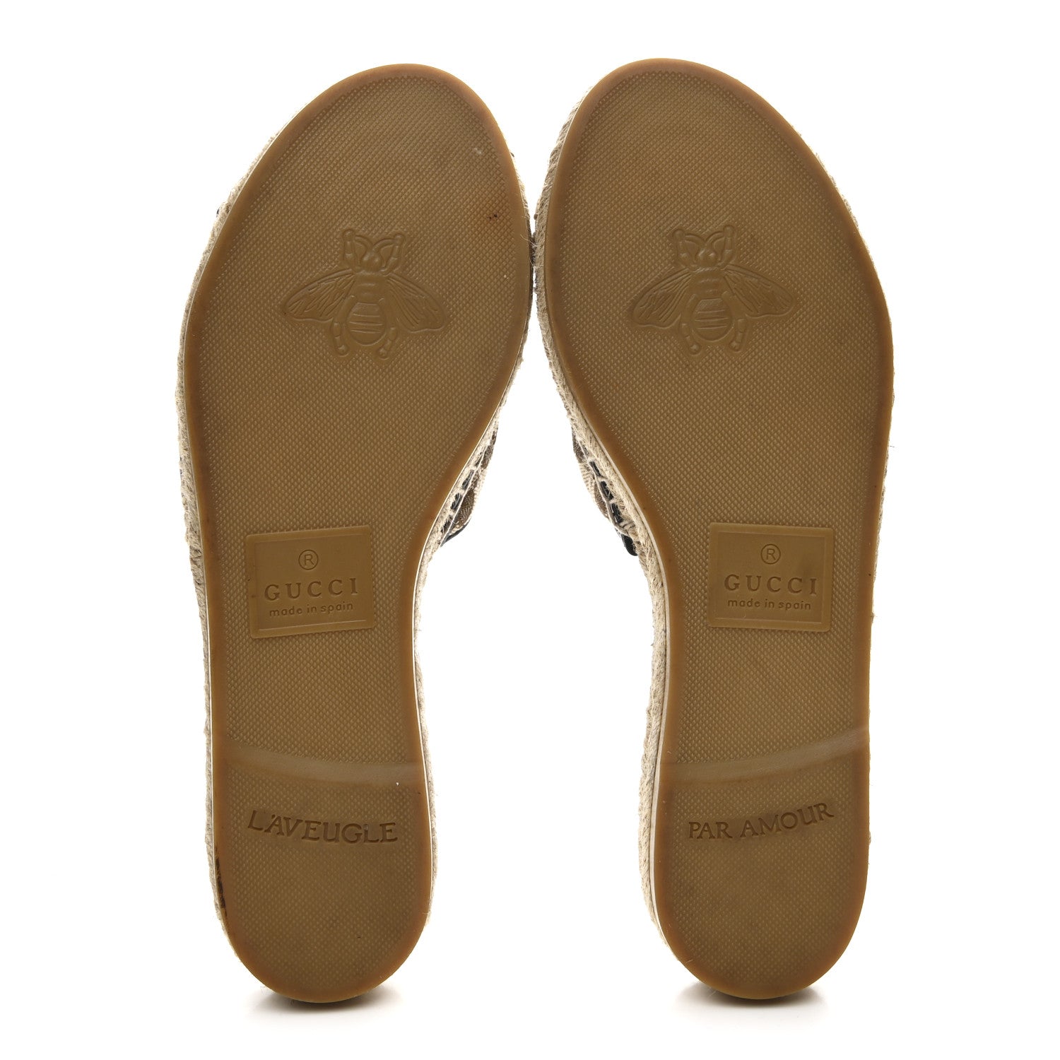 Gucci Monogram Matelasse GG Marmont Espadrille 20mm Slide Sandals 37.5 Beige Ebony Black 6 of 9