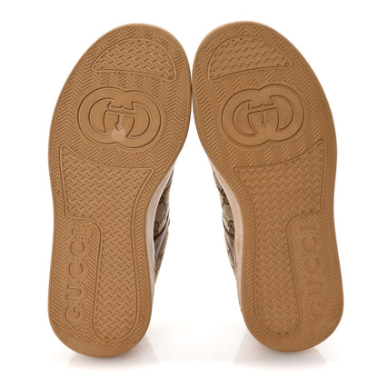 Gucci Calfskin GG Monogram Womens Platform 55mm Sneakers 38.5 Hezelnut Beige Ebony Mystic White 6 of 9