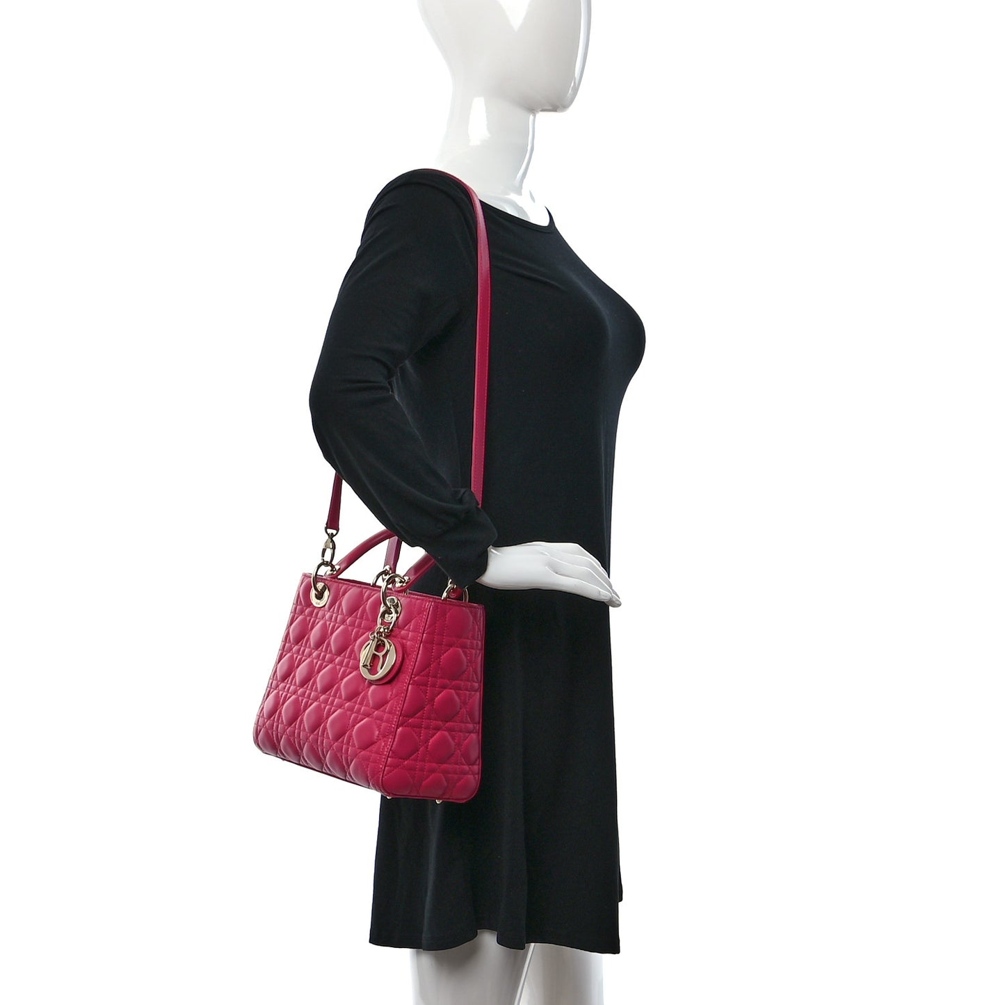 Lambskin Cannage Medium Lady Dior Pink