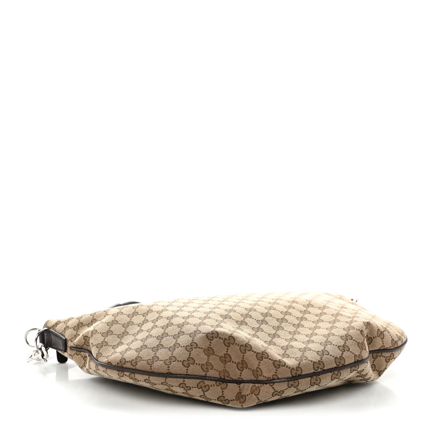 Monogram Calfskin Web Large Shoulder Bag Beige Brown