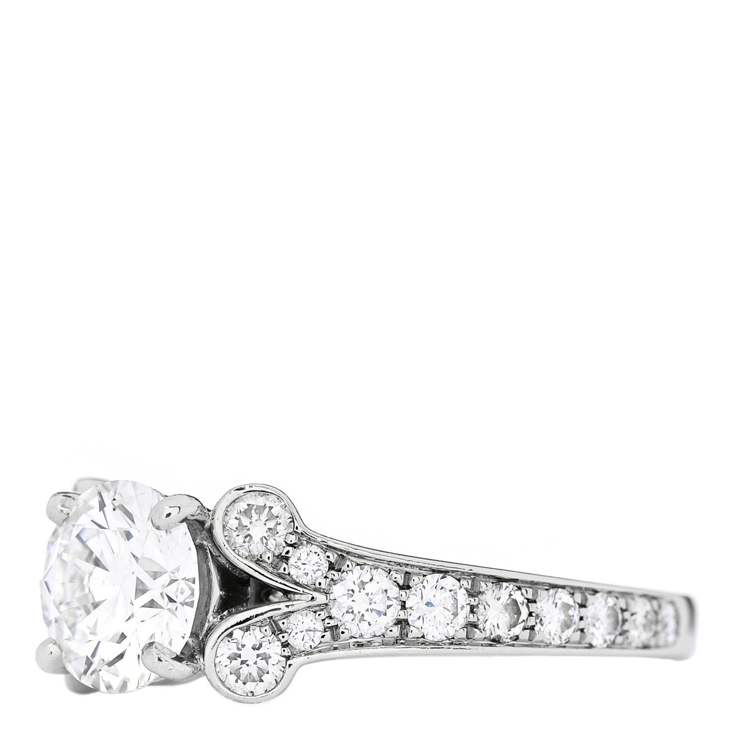 Cartier Platinum Diamond .91ct Destinee Engagement Ring 46 3.75 3 of 8