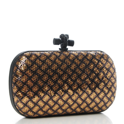 Bottega Veneta Metallic Paillettes Sequin Intrecciato Knot Clutch 3 of 6