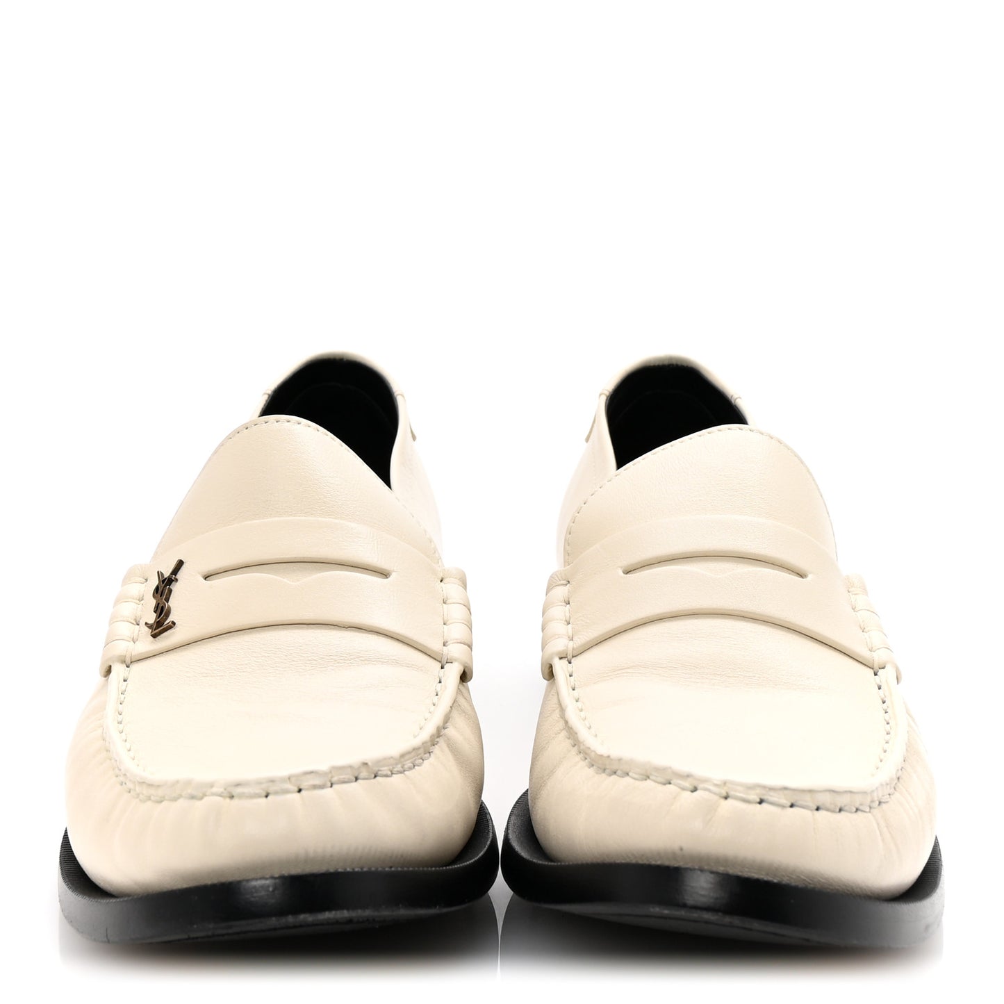 Smooth Calfskin Mens Penny Loafers 42.5 Pearl
