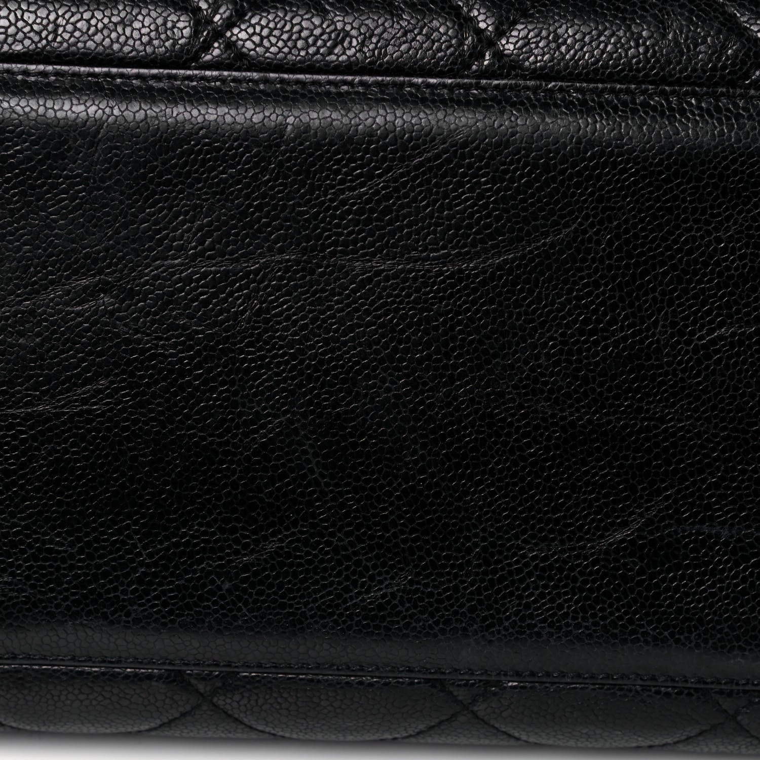 Chanel Crumpled Grained Calfskin Quilted CC Crave Tote Black 16 of 18