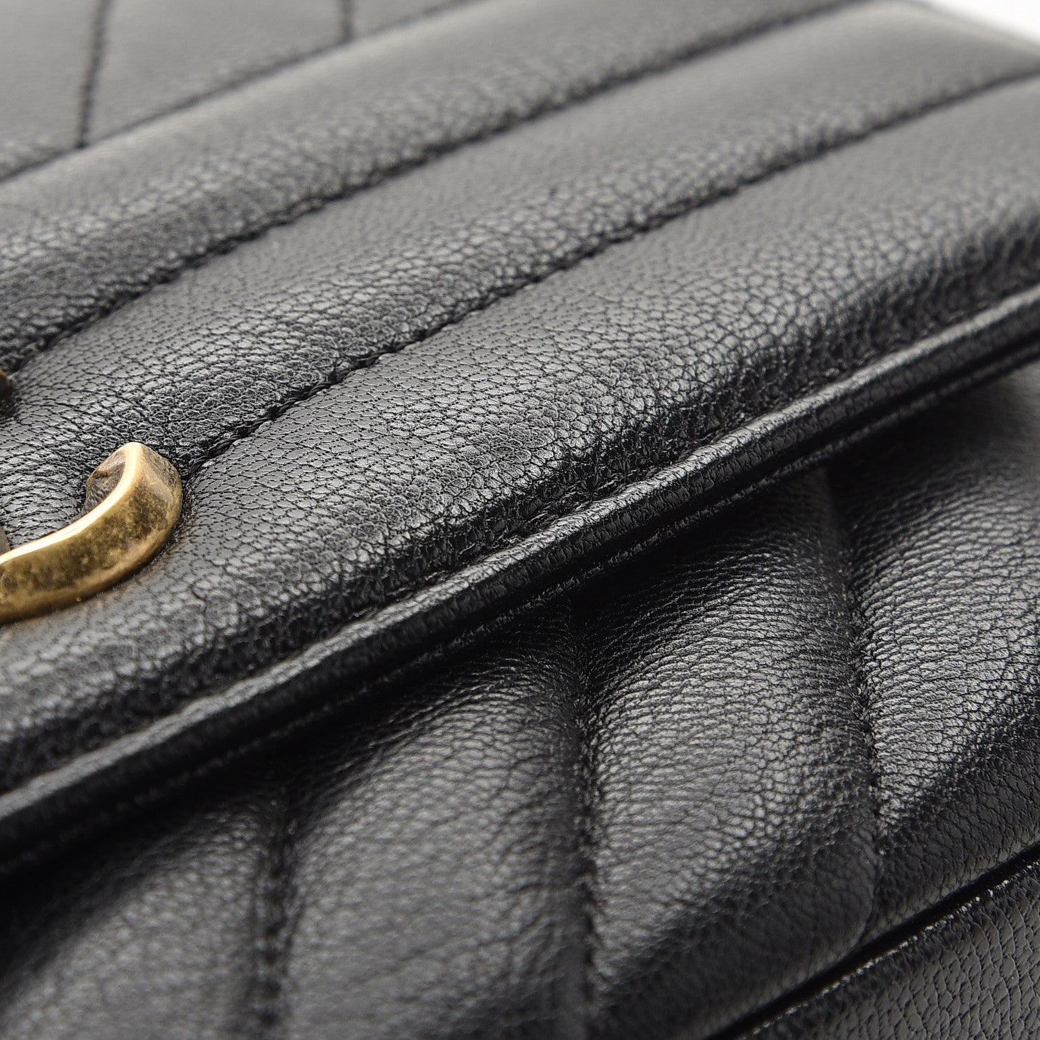 Chanel Shiny Goatskin Diagonal Quilted Small Flap Black 8 of 11