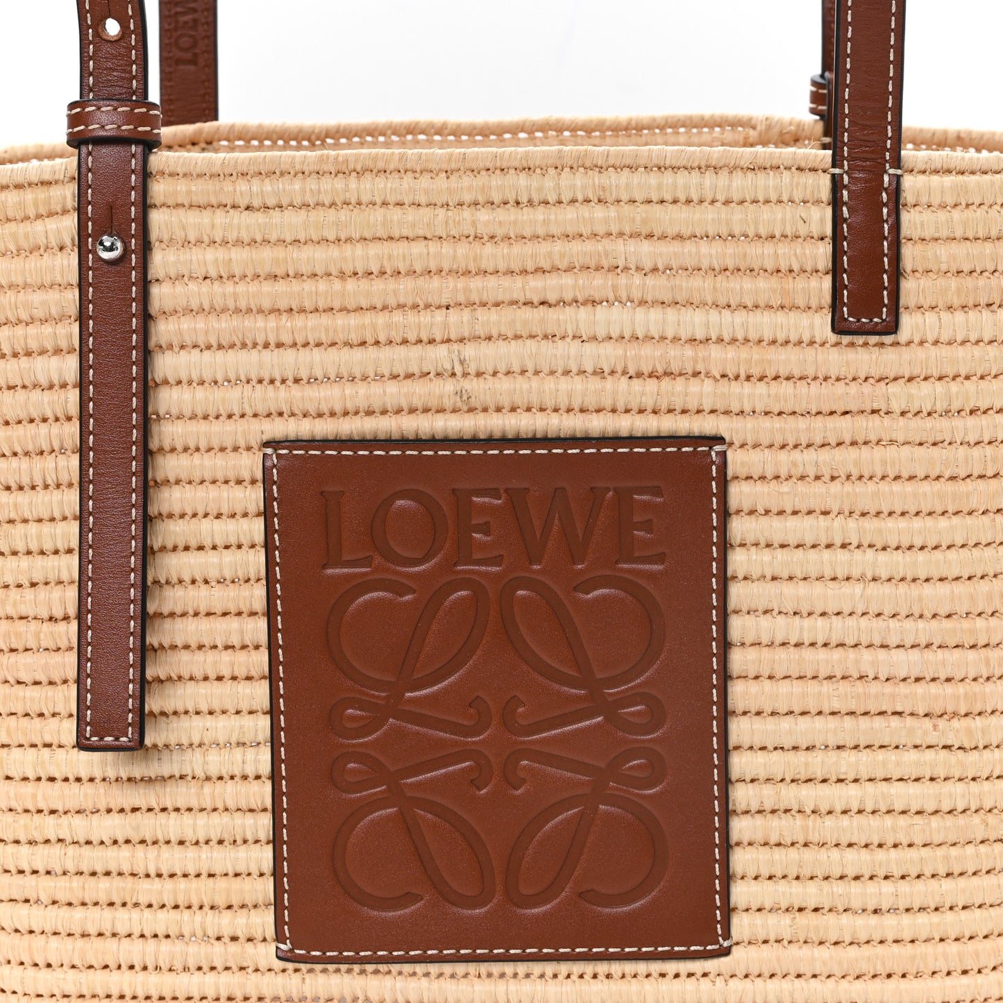Raffia Small Square Basket Tote Bag Natural Tan