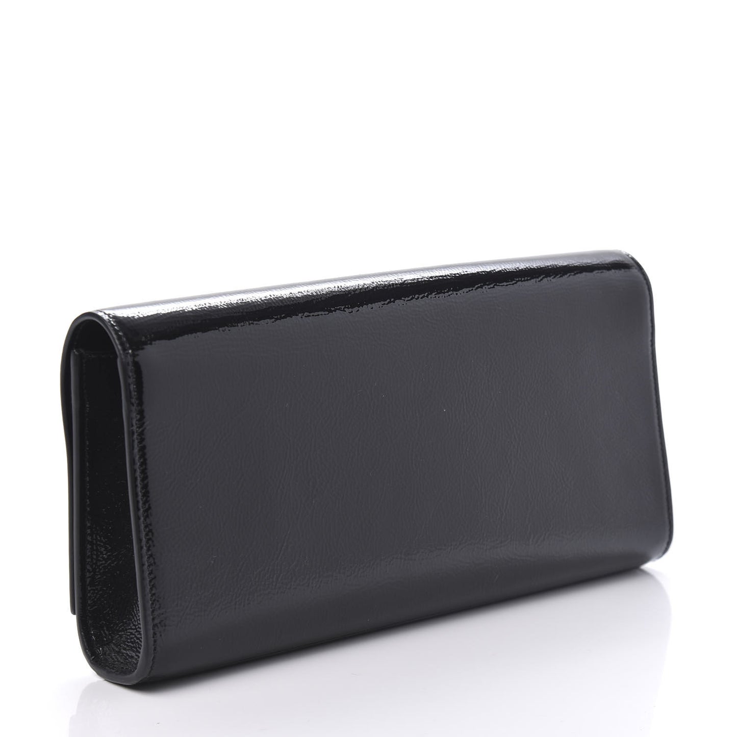 Textured Patent Classic Monogram Clutch Black