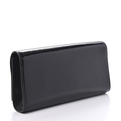 Saint Laurent Textured Patent Classic Monogram Clutch Black 3 of 9