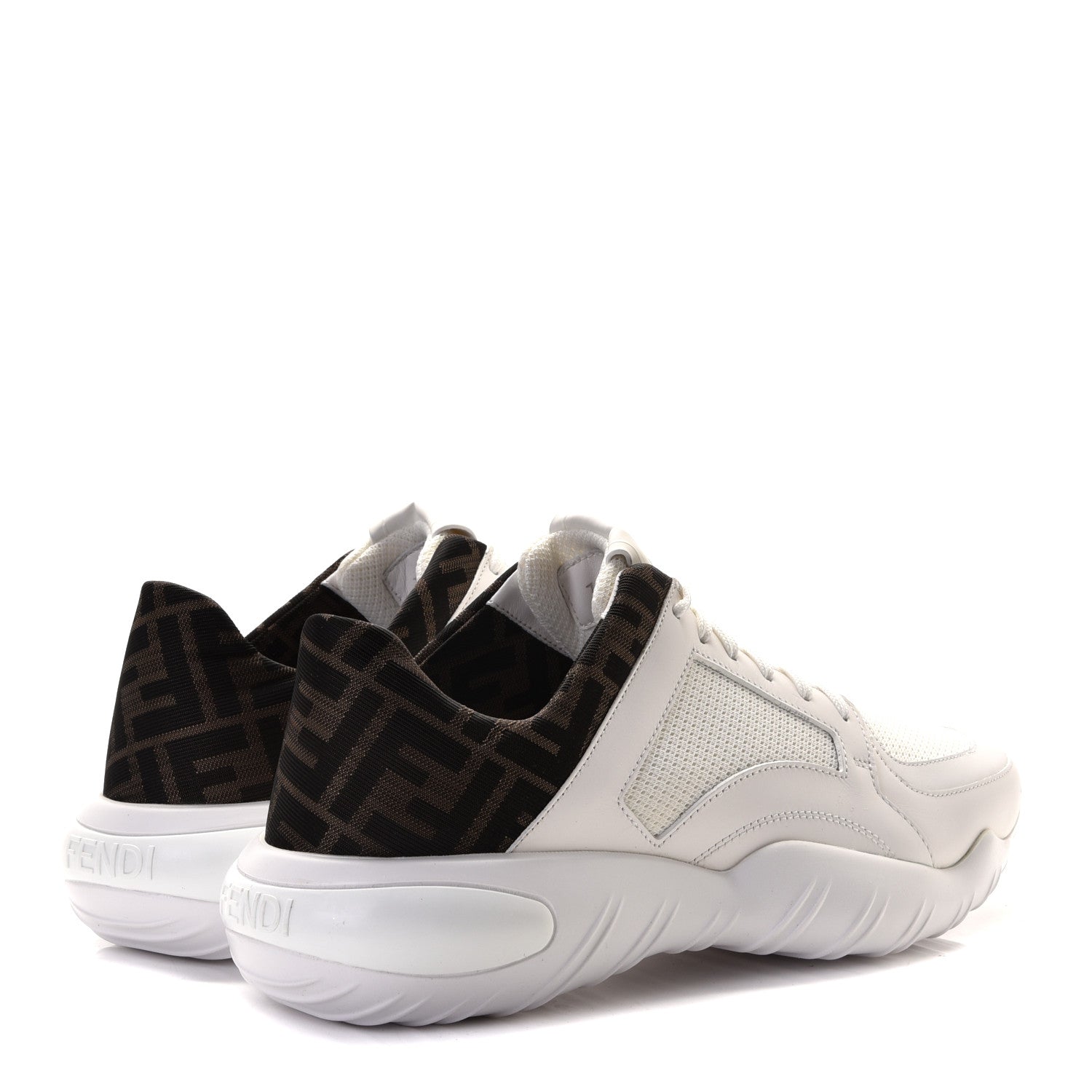 Fendi Vitello Technical Mesh FF Mens Sneakers 7 Ultra White Maya Black 3 of 8
