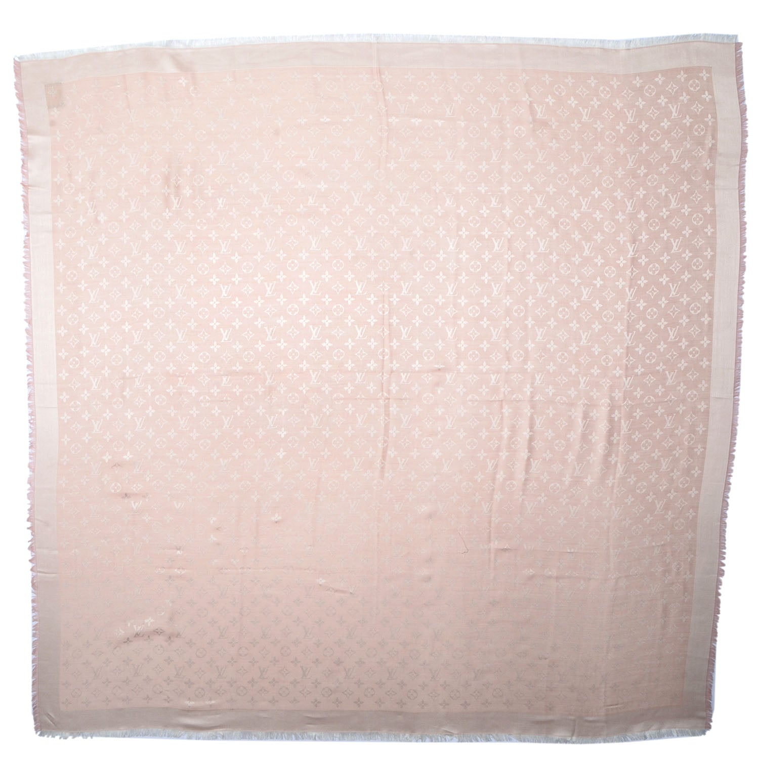 Louis Vuitton Wool Silk Monogram Shawl Natural 3 of 5