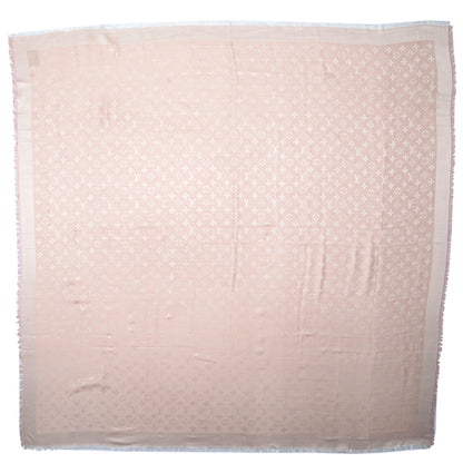 Louis Vuitton Wool Silk Monogram Shawl Natural 3 of 5