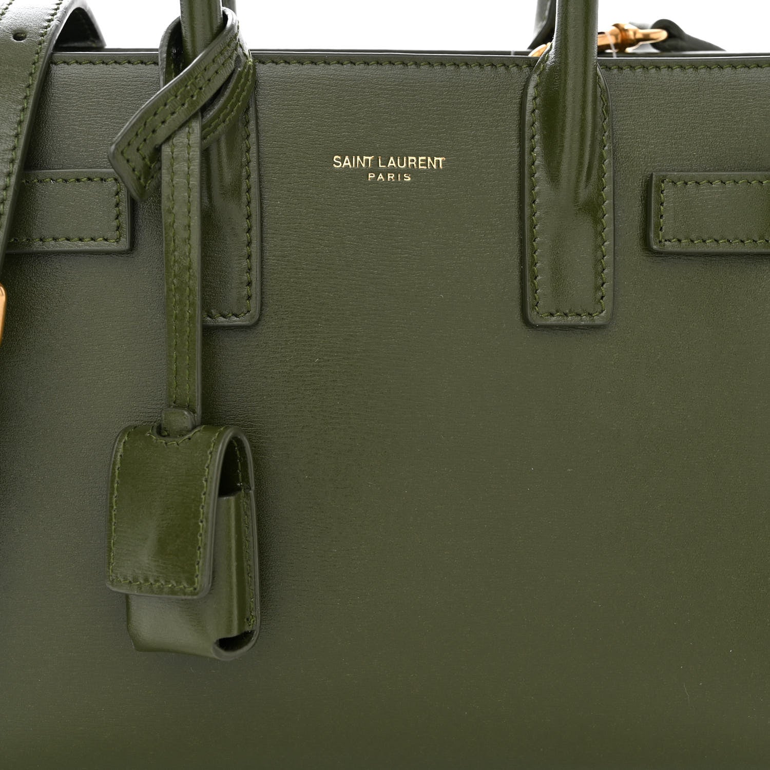 Saint Laurent Calfskin Nano Supple Sac De Jour Green 8 of 10