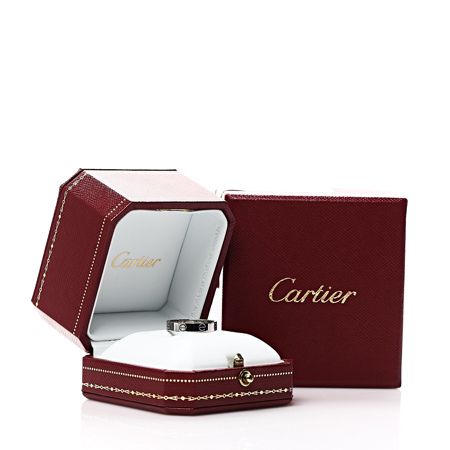 Cartier 18K White Gold 3.5mm LOVE Wedding Band Ring 55 7.25 4 of 4