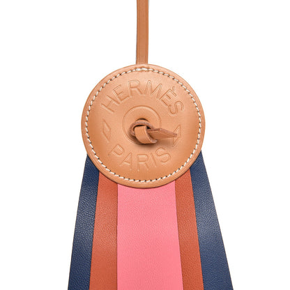 Hermes Vache Hunter Milo Lambskin Paddock Flot Bag Charm Rose Azalee Coraline Bleu de Malte 4 of 6