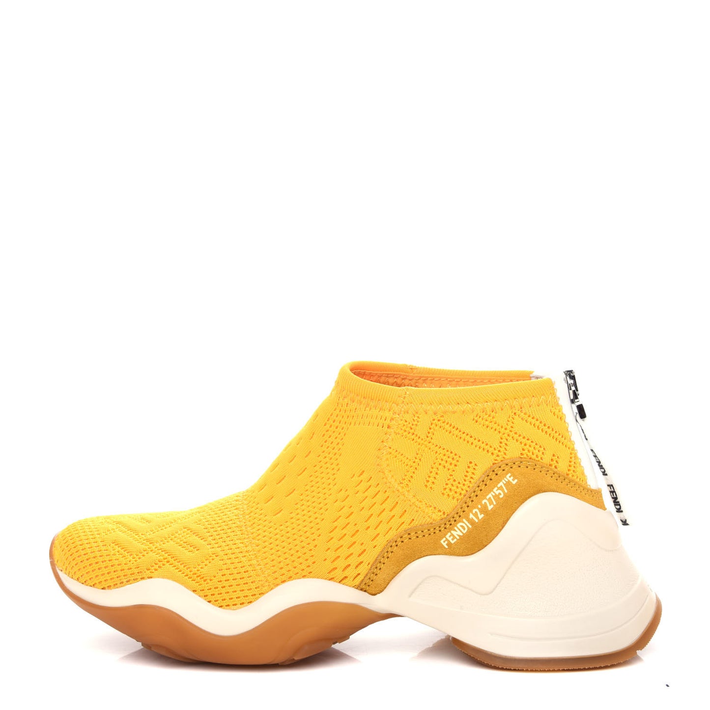 Technical 3D Mesh Womens FFluid Zip Up Sneakers 36 Reggae Corn White