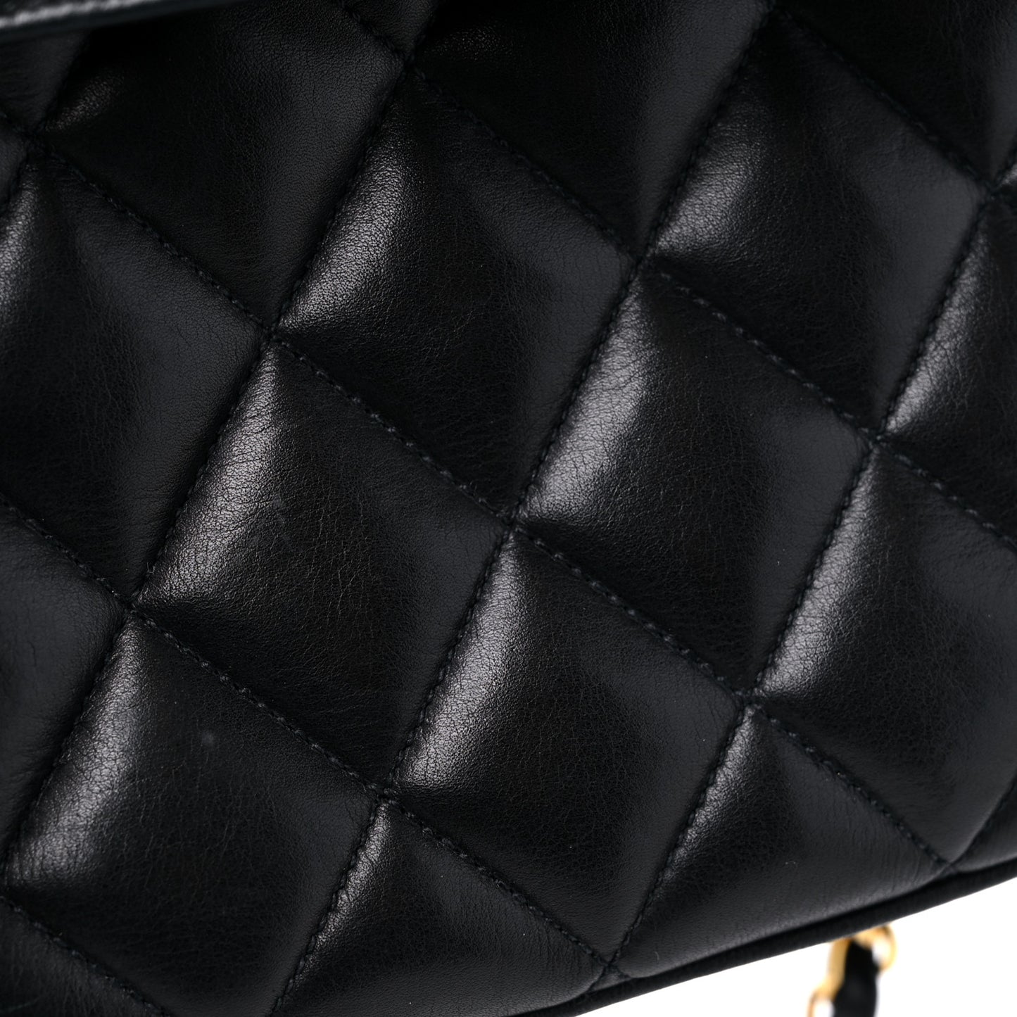 Lambskin Quilted Extra Mini Flap Black