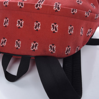 Saint Laurent Canvas Bandana Print Hunting Backpack Red 8 of 12