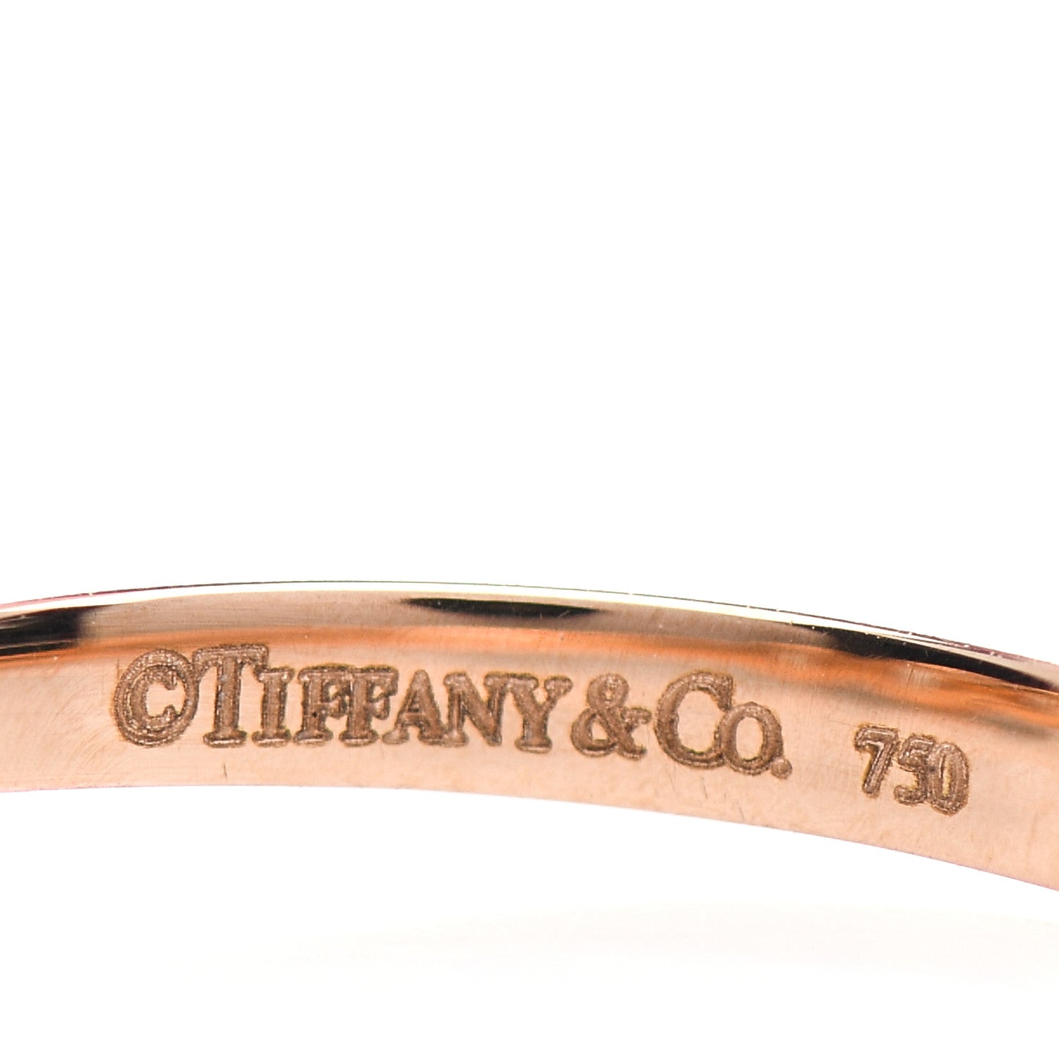 Tiffany 18K Rose Gold Diamond Three Stone Milgrain Ring 48 5 of 5