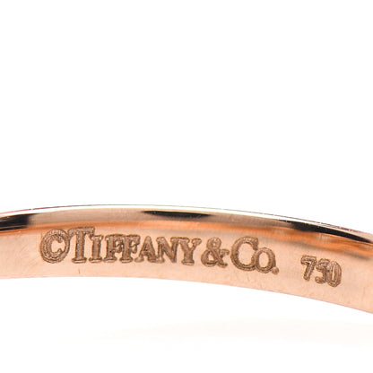 Tiffany 18K Rose Gold Diamond Three Stone Milgrain Ring 48 4.5 5 of 5