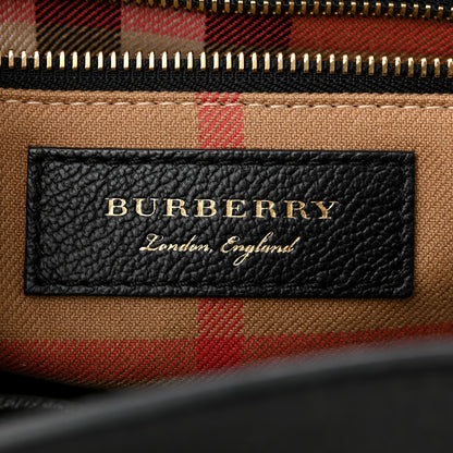 Burberry Soft Grain Calfskin Medium Buckle Tote Black 6 of 11