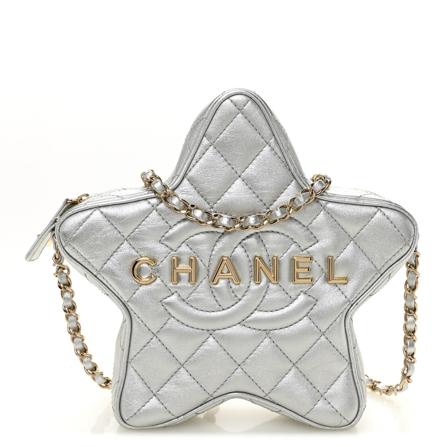 Chanel Metallic Lambskin Walk Of Fame Bag Silver 1 of 10