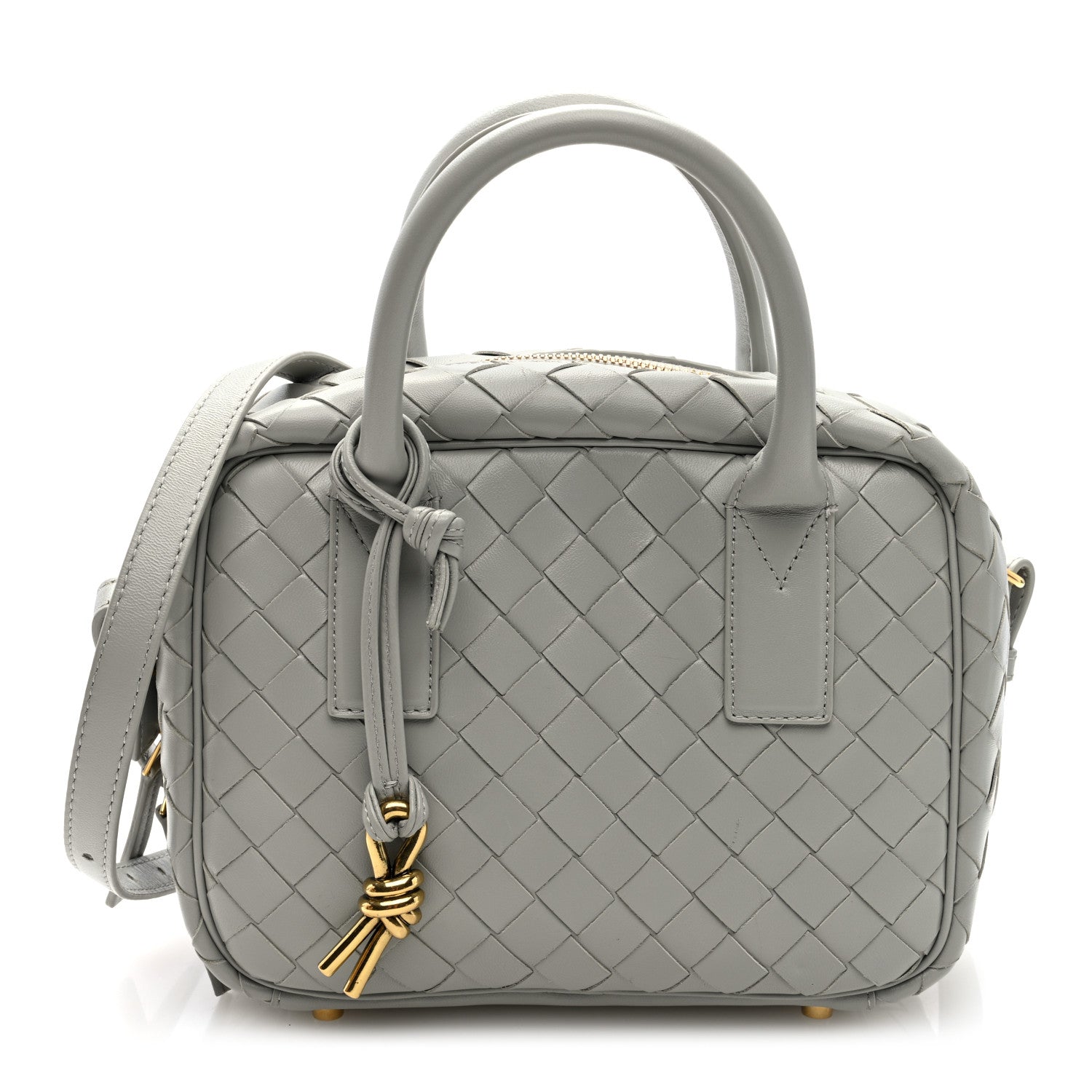 Bottega Veneta Lambskin Intrecciato Small Getaway Agate Grey 1 of 9