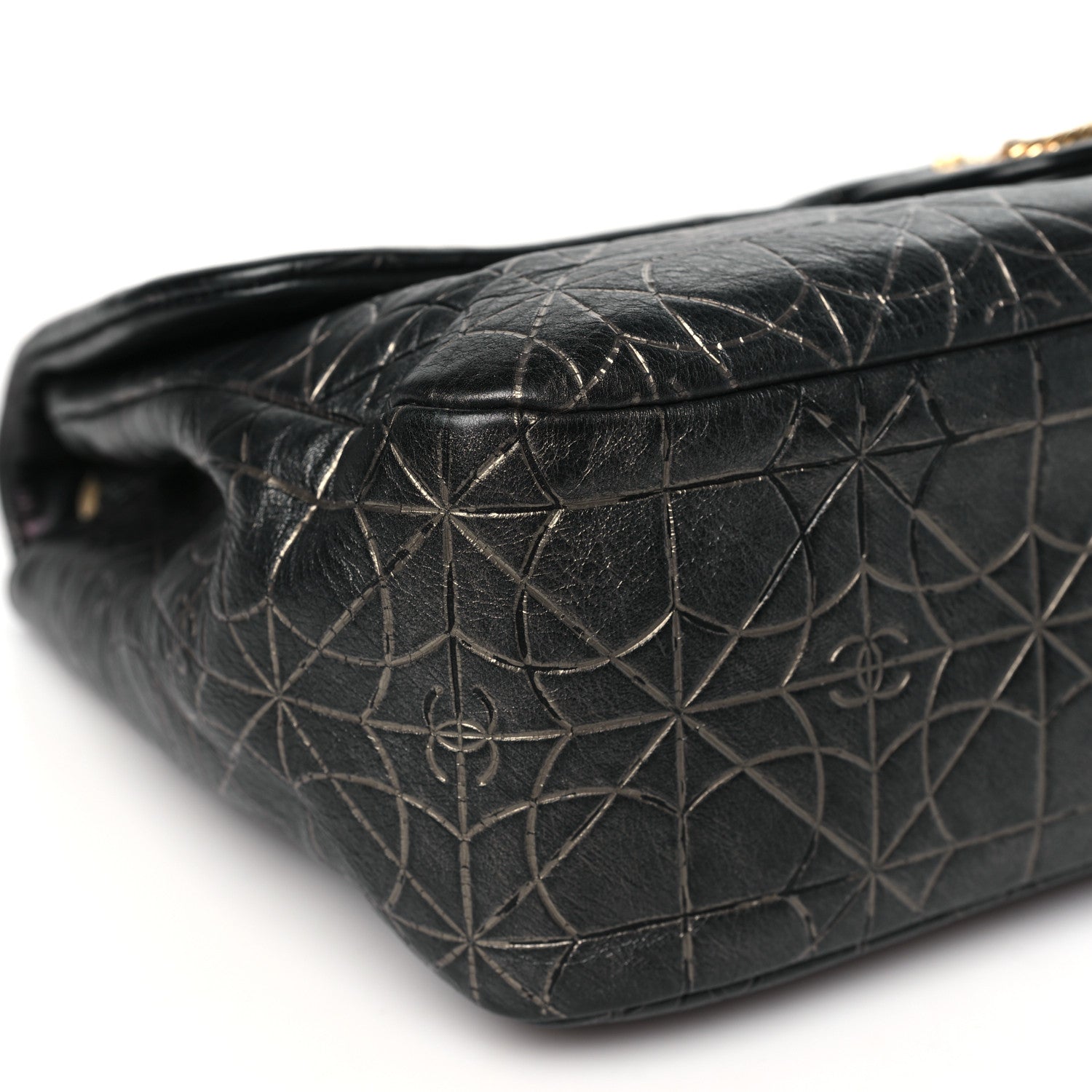 Chanel Metallized Effect Embossed Calfskin Quilted Paris Moscou Moujik Flap Black 9 of 10