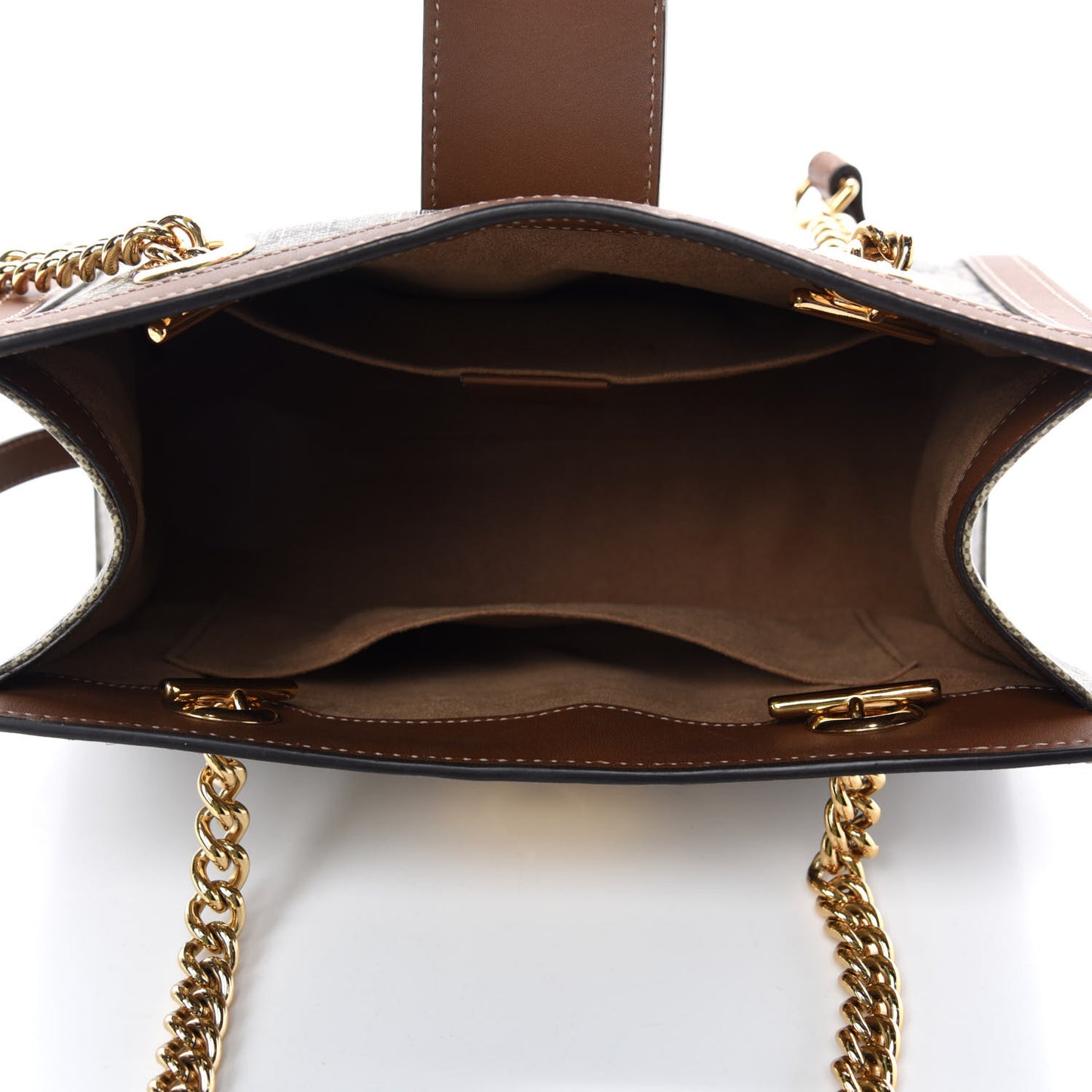 GG Supreme Monogram Calfskin Small Padlock Tote Beige Ebony Tuscany