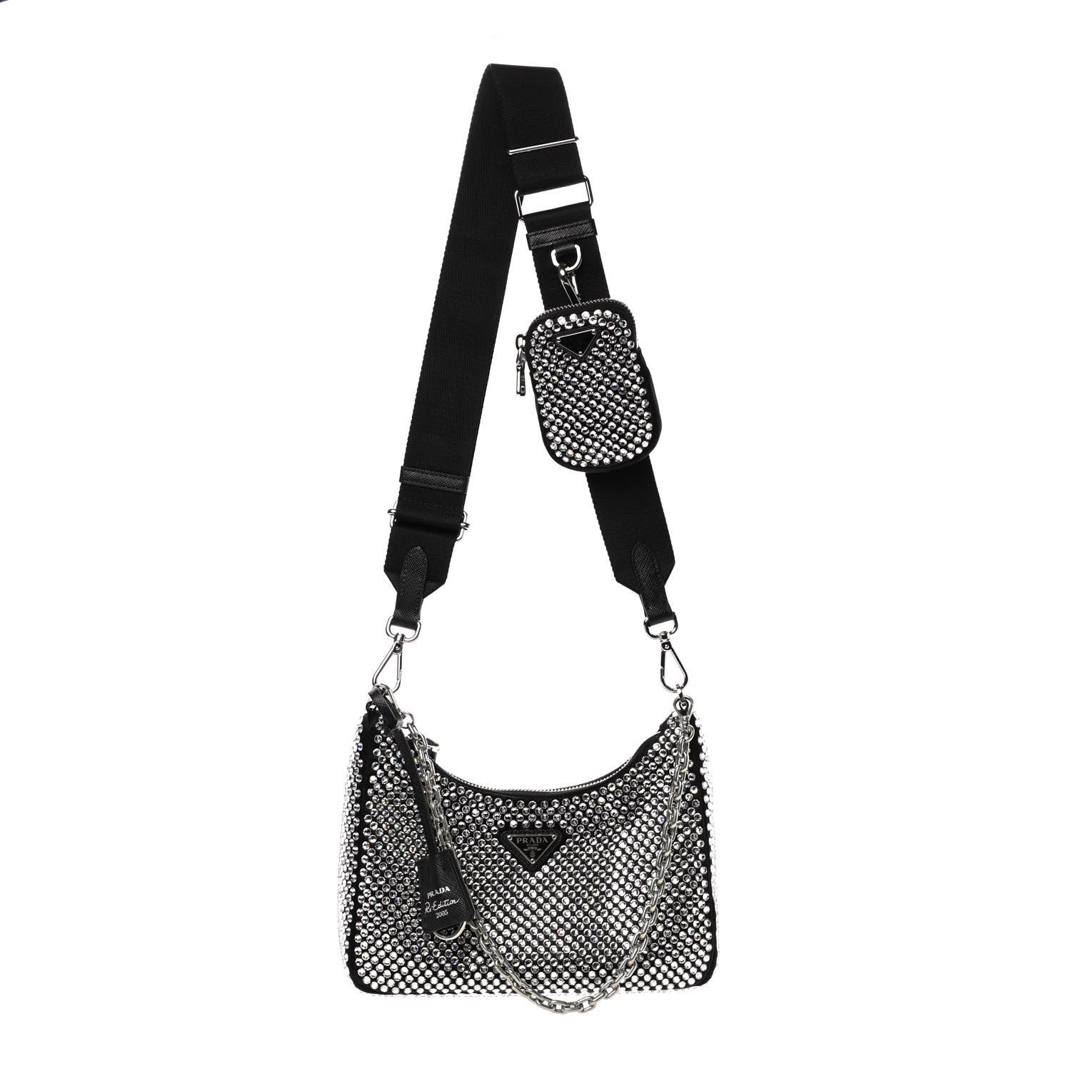 Prada Satin Crystal Re-Edition 2005 Shoulder Bag Cristal 1 of 14