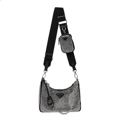 Prada Satin Crystal Re-Edition 2005 Shoulder Bag Cristal 1 of 14