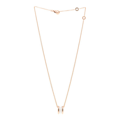 Bulgari 18K Rose Gold White Ceramic B.Zero1 Pendant Necklace 3 of 4
