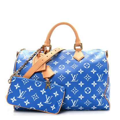 Louis Vuitton Calfskin Monogram Speedy P9 Bandouliere 40 Blue 2 of 10