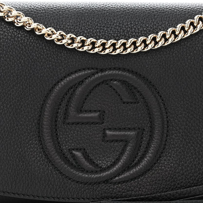 Gucci Pebbled Calfskin Medium Soho Flap Crossbody Black 8 of 11