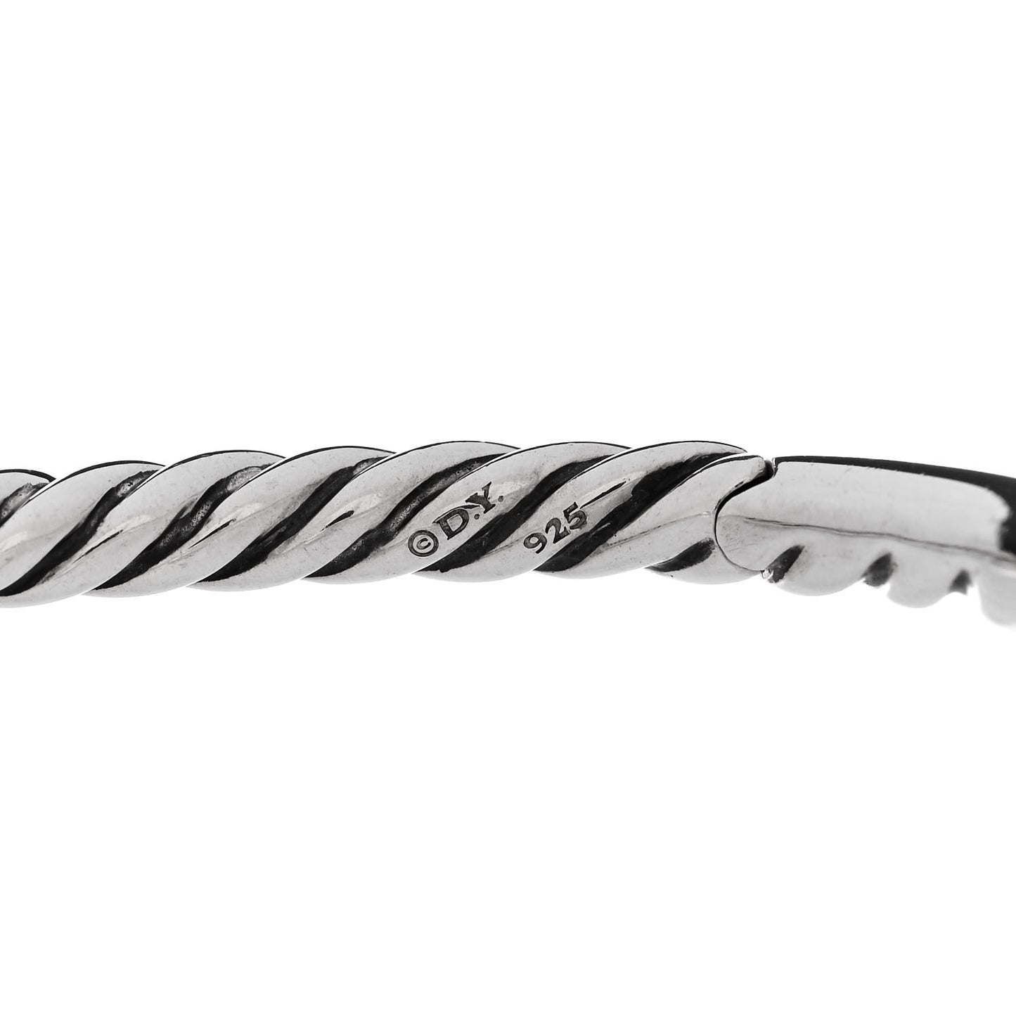 Sterling Silver Diamond 9.5mm Pure Form Smooth Bangle Bracelet