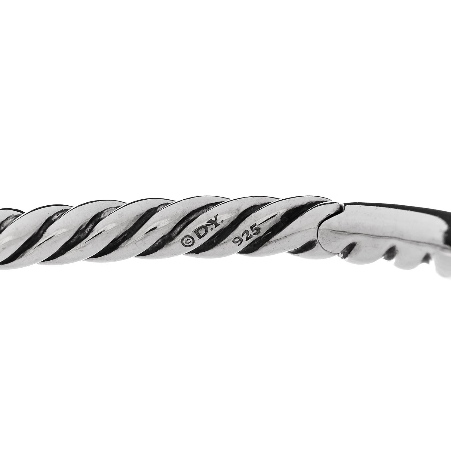 David Yurman Sterling Silver Diamond 9.5mm Pure Form Smooth Bangle Bracelet 3 of 3