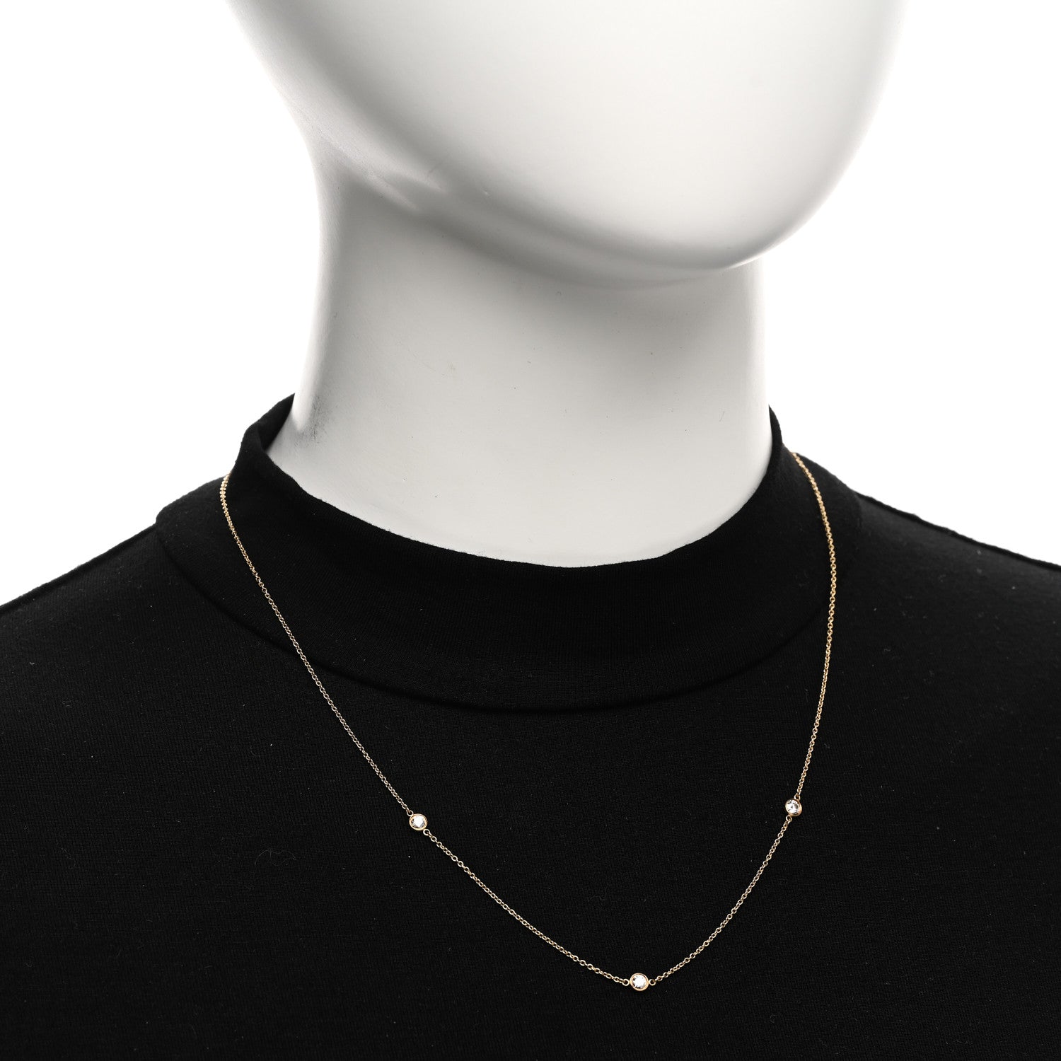 Tiffany 18K Yellow Gold Elsa Peretti Diamonds by the Yard 3 Station Necklace 2 of 4