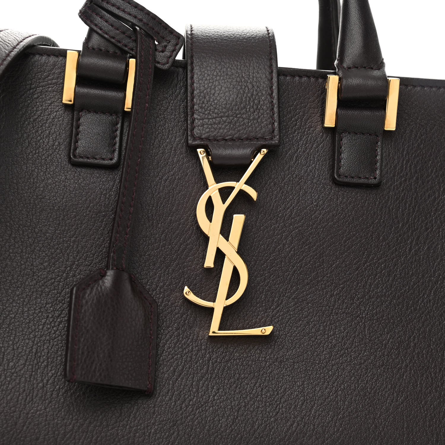Saint Laurent Calfskin Monogram Baby Cabas Brown 8 of 10