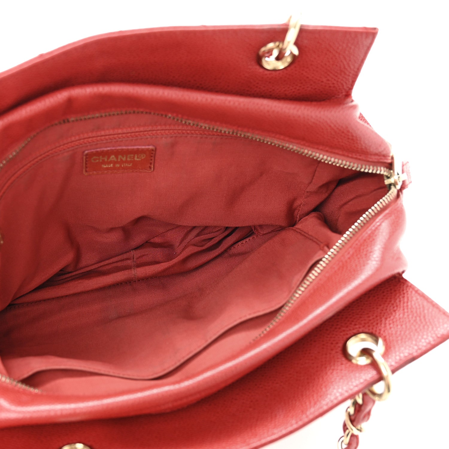 Chanel Caviar Quilted Petit Timeless Shopping Tote PTT Red 5 of 13