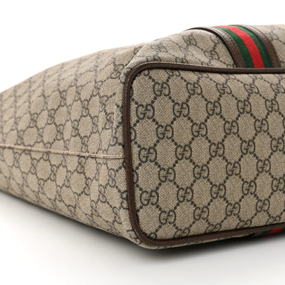Gucci GG Supreme Monogram Web Neo Vintage Tote Beige New Acero Crop 9 of 10