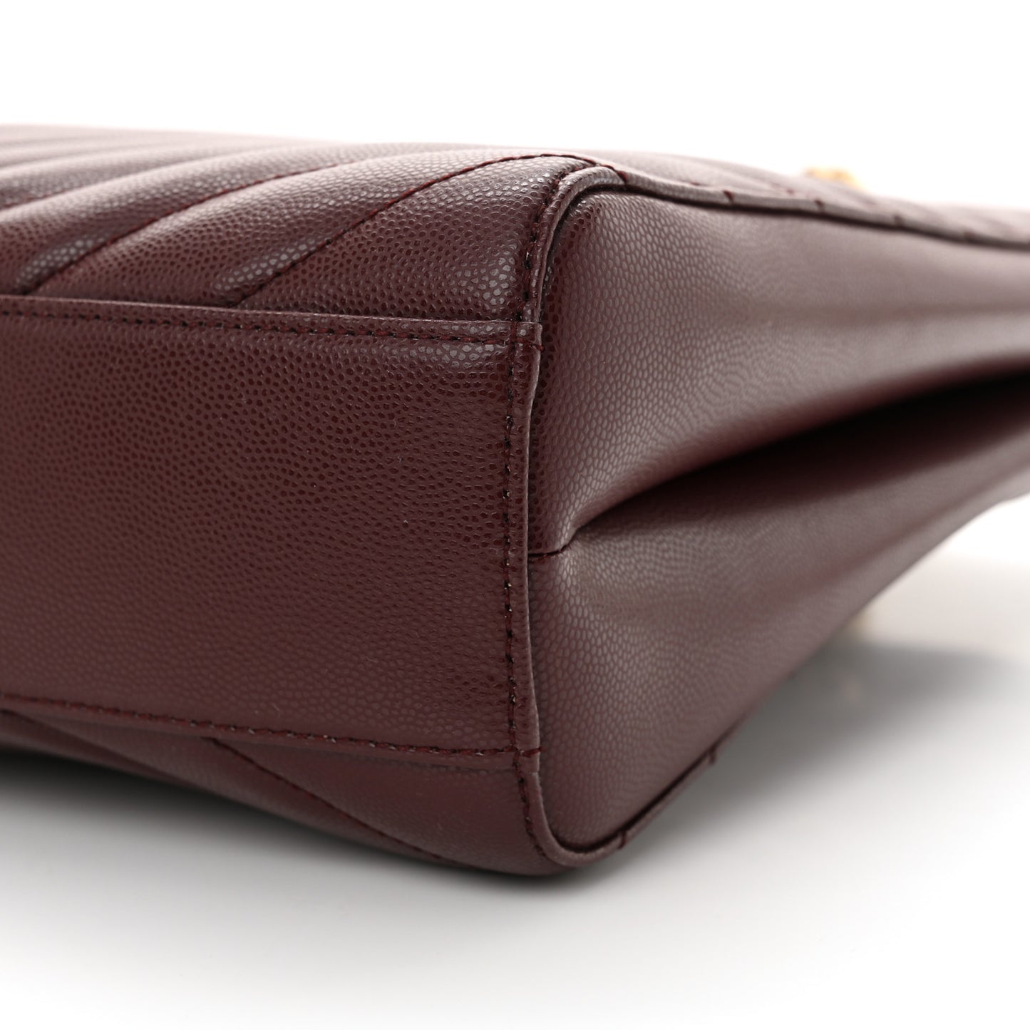 Grain de Poudre Matelasse Chevron Medium Tribeca Shopping Bag Rouge Legion