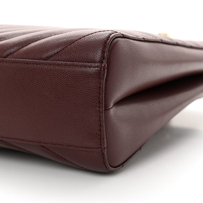 Saint Laurent Grain de Poudre Matelasse Chevron Medium Tribeca Shopping Bag Rouge Legion 10 of 10