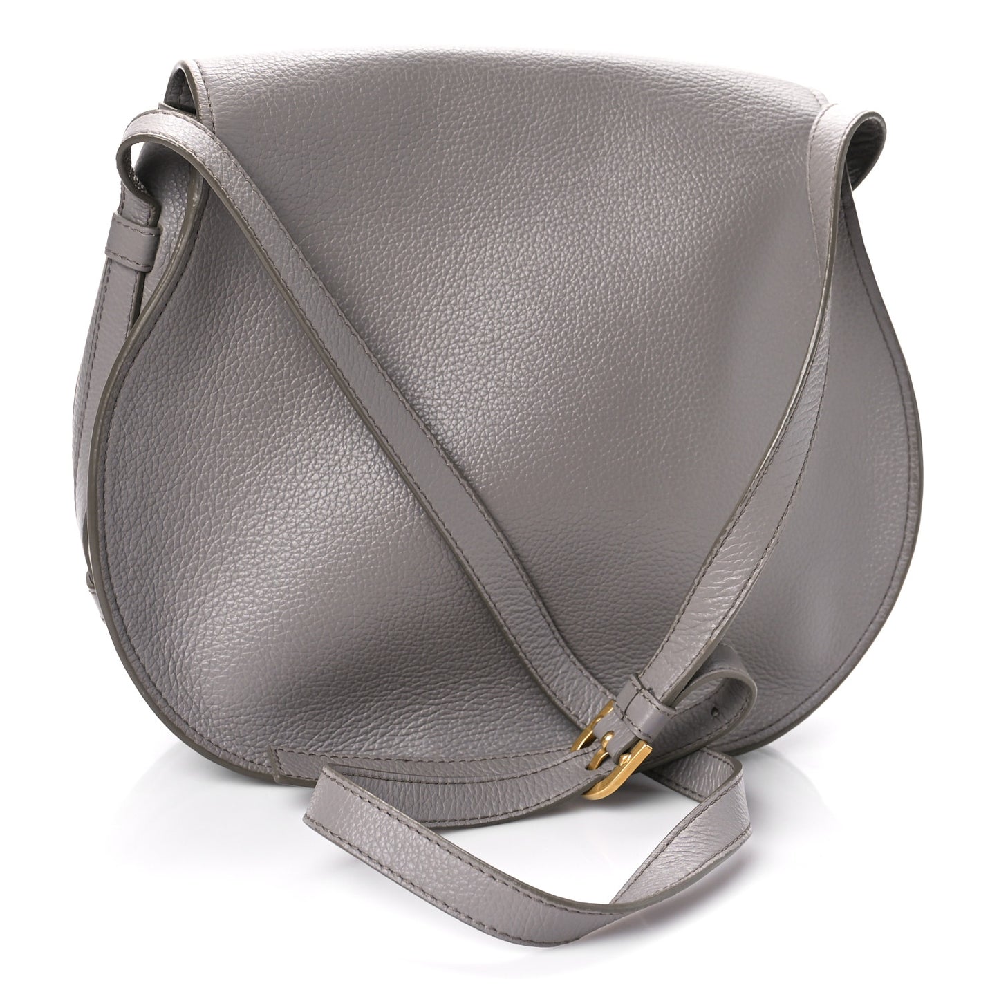 Calfskin Medium Marcie Round Crossbody Bag Cashmere Grey