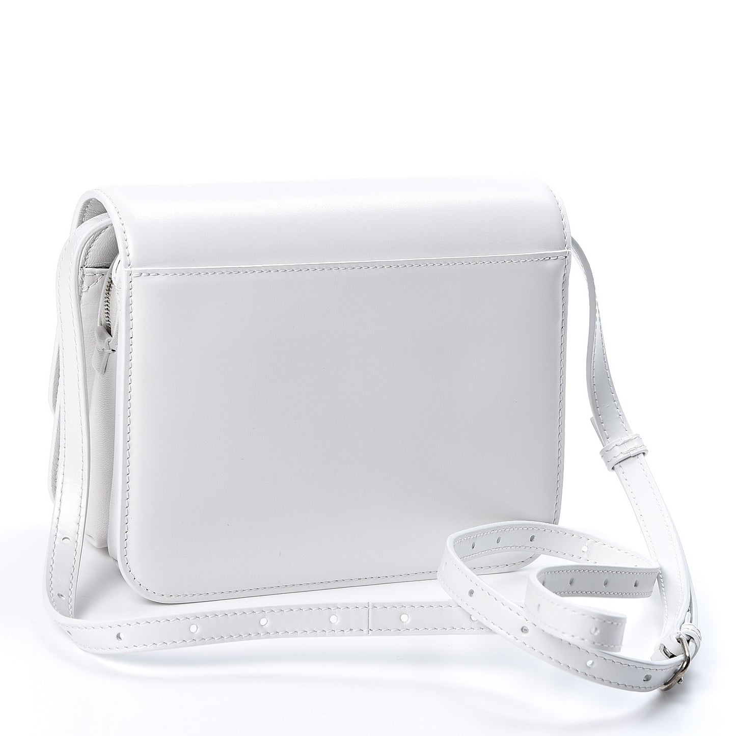 Shiny Box Calfskin Small B Bag White