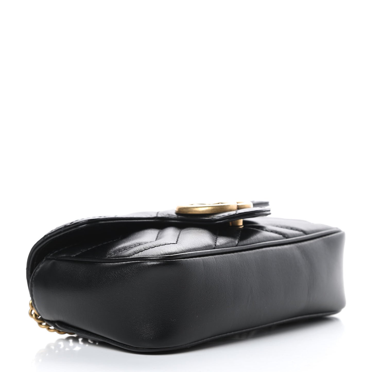 Calfskin Matelasse Super Mini GG Marmont Shoulder Bag Black
