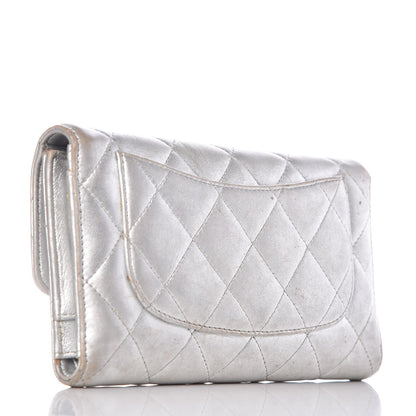 Chanel Metallic Lambskin Quilted Reissue Wallet Silver 3 of 22