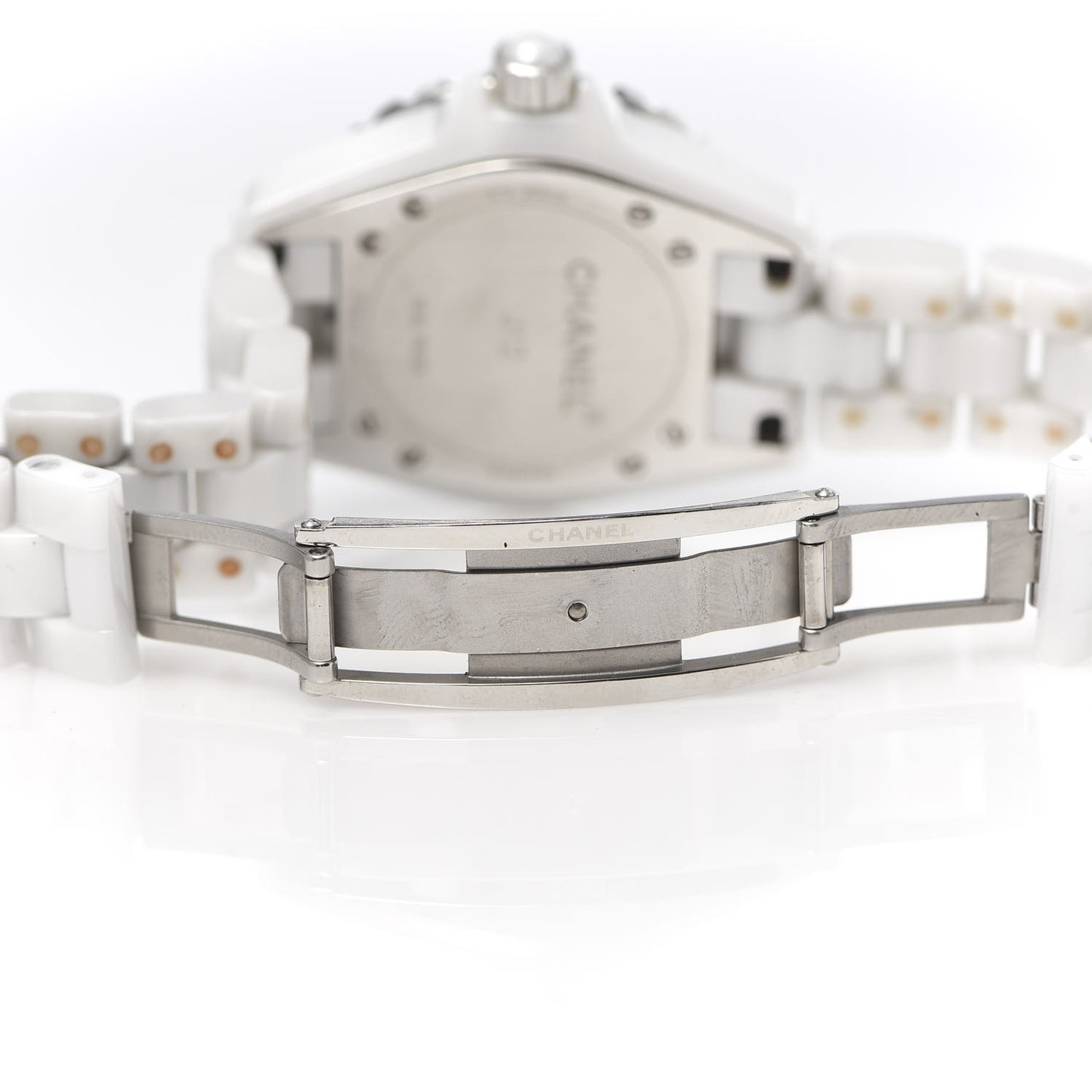 Stainless Steel Ceramic Diamond 33mm J12 Quartz Watch White