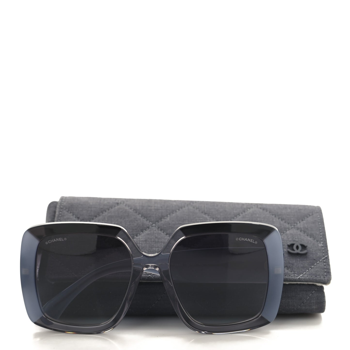 Acetate Square CC Crystal Sunglasses 71685A Grey