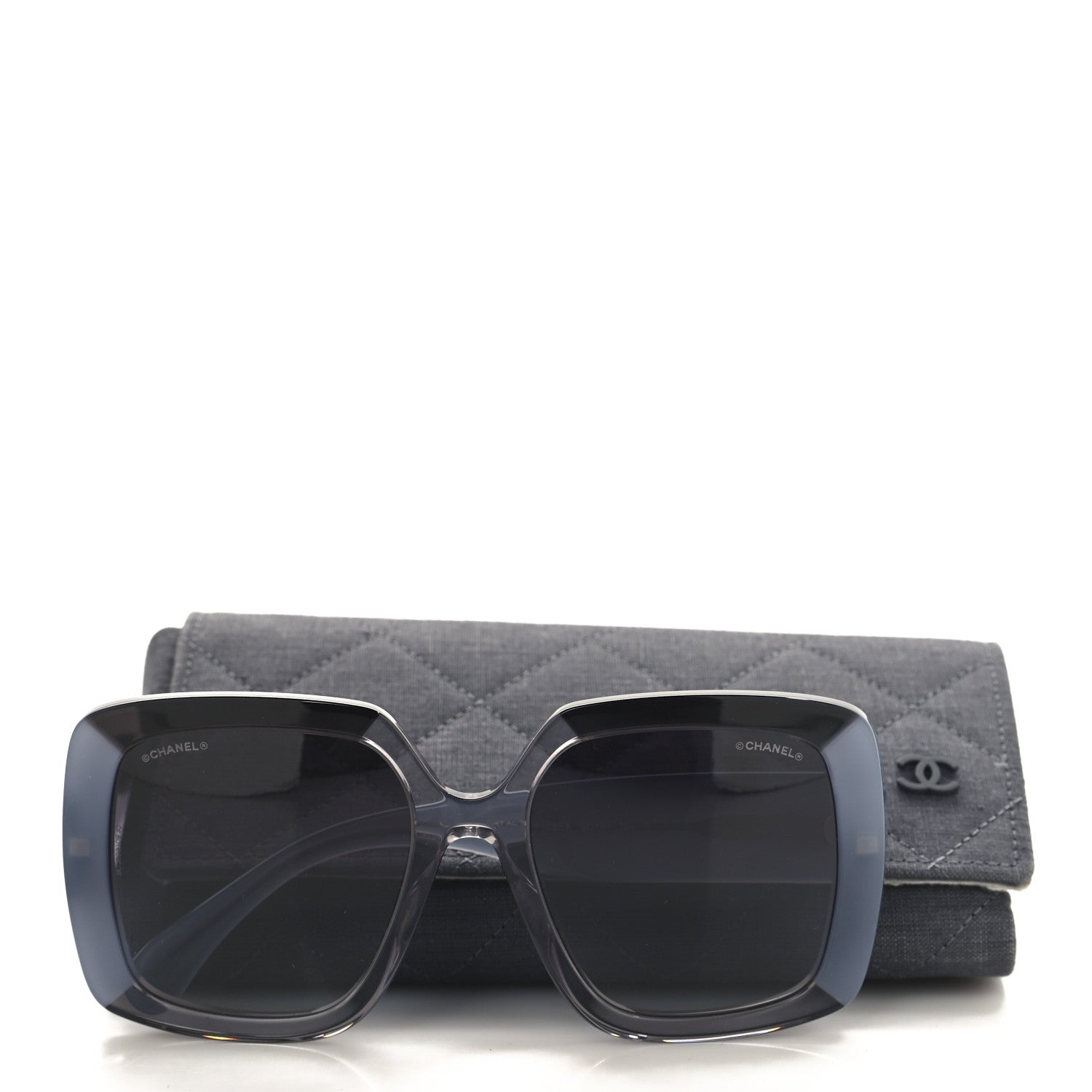 Chanel Acetate Square CC Crystal Sunglasses 71685A Grey 7 of 7