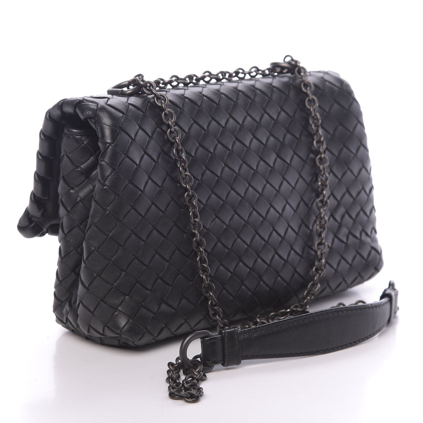 Nappa Intrecciato Baby Olimpia Shoulder Bag Black