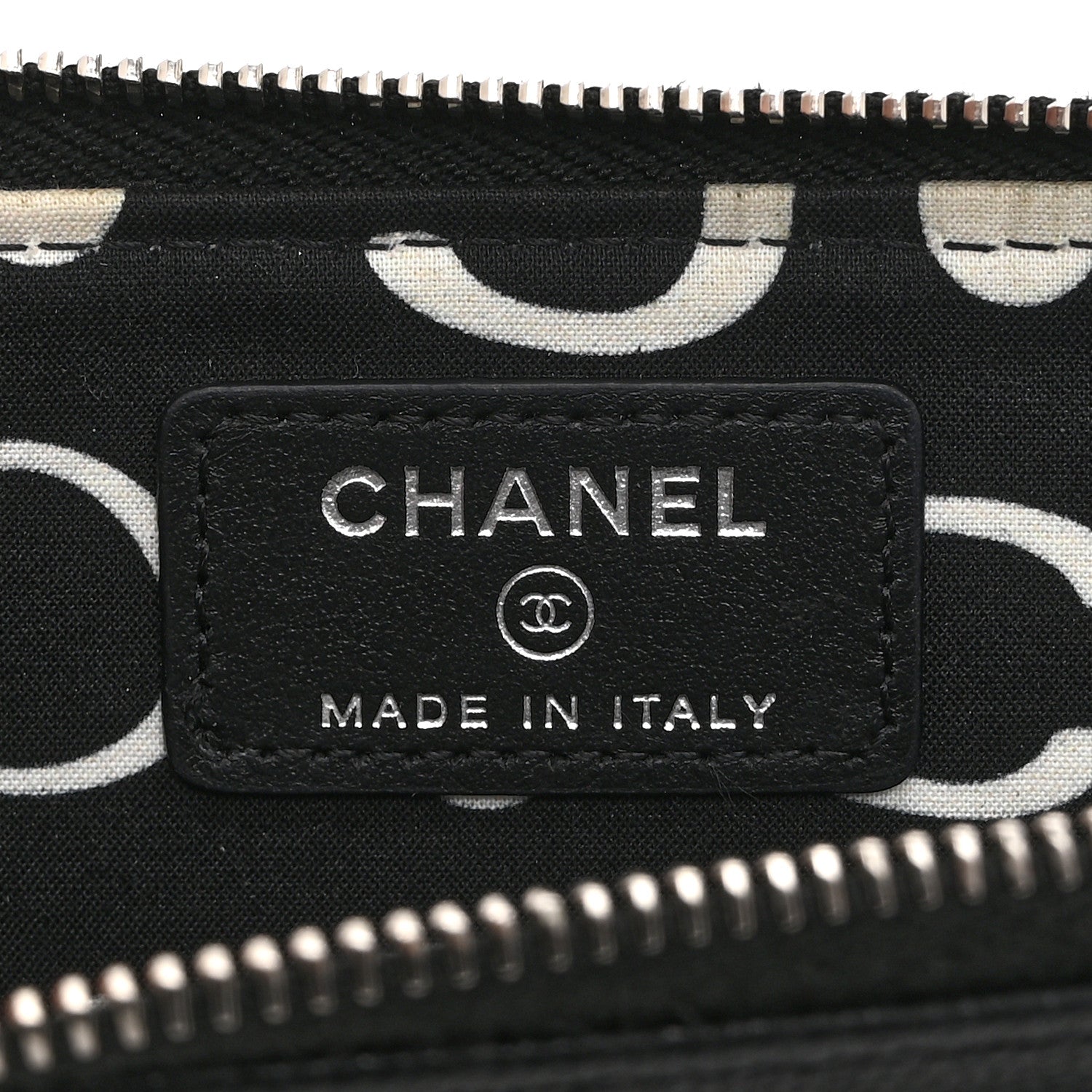 Chanel Caviar Quilted CC Logo Zip Around Card Holder Black 6 of 10